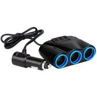 Bolwins I47C 3 Fach Zigarettenanzünder Verteiler Auto Mehrfach Ladegerät USB KFZ-Netzteil (3-fach Zigarettenanzünder-Verteiler, 3× USB-Ladeanschlüsse (3,1A)