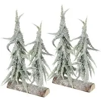 I.GE.A. Dekobaum Weihnachtsdeko, Weihnachtsbaum (Set, 2 St), Tannenbaum auf Rinde 34 cm