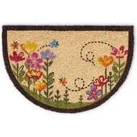 matches21 HOME & HOBBY Fußmatte Kokosmatte Bunte Blumen 40x60 cm als aussen Sauberlaufmatte, rechteckig, Höhe: 15 mm, Rutschfeste Kokos-Türmatte als Outdoor Schmutzfangmatte