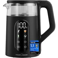 ProfiCook Wasserkocher PC-WK 1328 G, Wasserkocher mit Temperatureinstellung 40 - 100°C