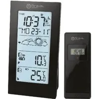 Miraval Klimamesser Miraval Funk-Wetterstation Basic, (Inklusive Akku), DCF77, Außensensor, Wetteranzeige, 2 Alarme