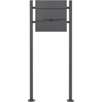ML-DESIGN Standbriefkasten Wandbriefkasten Briefkasten Postkasten mit Zeitungsfach inkl. Standfuß, Briefkastenanlage mit Ständer Anthrazit 120cm Mailbox mit Pfosten
