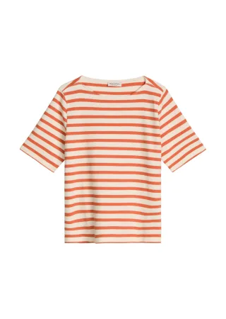 Marc OPolo Casual - Streifen-T-Shirt straight Dark Orange - Gr. - XS