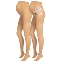 Herzmutter Umstandsstrumpfhose Schwangerschaftsstrumpfhose - Halb-Transparent 50 DEN (2 St. 2er-Pack) Matt-Soft