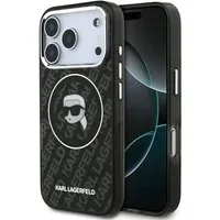 KARL LAGERFELD Handyhülle MagSafe iPhone 17 Pro Kunststoff schwarz transparent Logo 6,3 Zoll, Kantenschutz