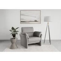 DOMO collection Sessel Pina elegant und zeitloser Clubsessel, bequemer Cocktailsessel, Hoher Sitzkomfort, Microfaser hochflorig, dunkelgrau
