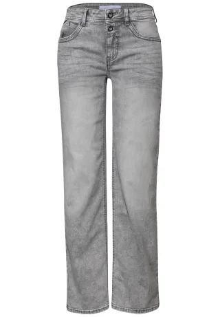 Street One - Straight Leg Jeans light ice grey washed - Gr. - 28