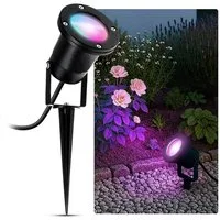SSC-LUXon LED Gartenstrahler Gartenstrahler KARI Erdspieß schwarz IP65 mit WiFi RGB GU10 Strahler, Smart