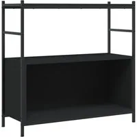 vidaXL Bücherregal Bücherregal Schwarz 80x30x78,5 cm Holzwerkstoff und Eisen, 1-tlg.