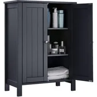 VASAGLE Badkommode Badezimmerschrank, Freistehender Badschrank, Aufbewahrungsschrank, mit 2 Türen, mit 2 verstellbaren Regalebenen, 30 x 60 x 80 cm