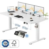 HOMALL Schreibtisch Höhenverstellbarer Elektrisch mit 25mm starker einteiliger Tischplatte (25 mm dicke, nahtlose, monolithische Tischplatten Keine gespleilten Platten Vielseitig und hochwertig Erinnerung bei langerem Stehen)