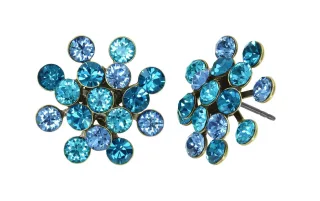 konplott - Ohrstecker - Fireball blau/gold