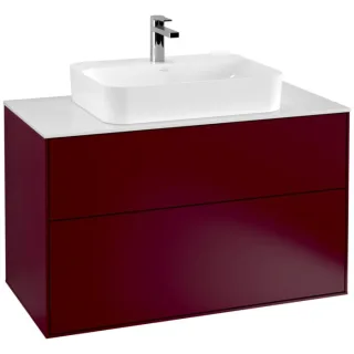 Villeroy und Boch Finion Waschtischunterschrank G35100HB 100x60,3cm, Emotion, Abdeckplatte white matt, Peony Matt