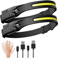 Athlix LED Stirnlampe Stirnlampen LED Sensor aufladbar Akku 5 Modi Taschenlampe, bis zu 6,5h Laufzeit, nur 97g schwer, IPX4 Wasserdicht