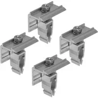 avoltik Solarmodul-Halterung Endklemme Mittelklemme silber o. schwarz 2x o. 4x PV Halterungen, (Endklemme Mittelklemme silber o. schwarz 2x o. 4x PV Halterungen, 4-tlg., Endklemme Mittelklemme silber o. schwarz 2x o. 4x PV Halterungen, Material: Alum