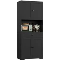 Homfa Küchenbuffet Küchenschrank Buffetschrank Vorratsschrank mit 4 Türen und Schublade, verstellbaren Einlegeböden, 75x40x180cm