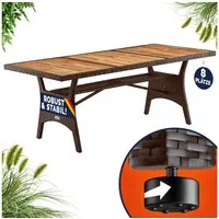 Casaria Gartentisch (1-St), Polyrattan mit Ablage FSC®- zertifiziertes Akazienholz 190x90cm
