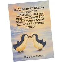 Mr. & Mrs. Panda Postkarte Pinguin Liebe Design, Postkarte, Weiß, Postkarte, Grußkarte, Vertraut, Liebesgeschenk Liebesbeweis Pinguine