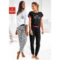 Vivance Dreams by Lascana Pyjama (Packung, 4 tlg., 2 Stück) mit verspieltem Tierprint