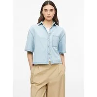 s.Oliver Kurzarmbluse Bluse Boxy Denim-Bluse