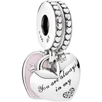 Pandora Charm Herz 792072EN40, Anhänger Mutter & Tochter Silber