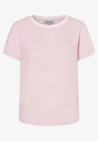 MORE & MORE - Blusenshirt mit Kontrastabschlüssen rosa - Gr. - 36