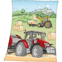 Kinderdecke Traktor, Herding Young Collection, mit tollem Traktor Motiv, Kuscheldecke