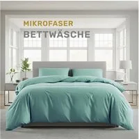 Lavea Bettwäsche Mikrofaser Bettwäsche-Sets mit Kissenbezügen und Bettbezügen, 2 teilig, Bettbezug und Kissenbezug mit Reißverschluss, weich, hypoallergen