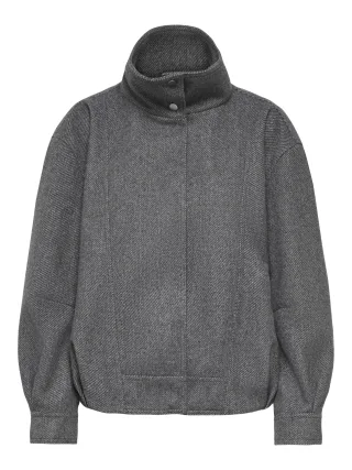ONLY CARMAKOMA - CARASTA HIGH COLLAR BOMBER JACKET OTW Dark Grey Melange - Gr. - 48
