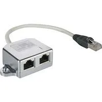 LAN-Kabel-Verteiler (Netzwerkdoppler), Y-Adapter 68908 silber, 1x 8-polig > 2x 4-polig