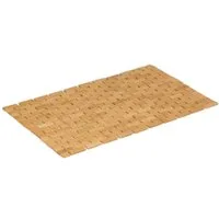 relaxdays Badematte Faltbare Badematte aus Bambus, Höhe 6 mm, Anti-Rutsch-Füße, schnell trocknend, wasserabweisend, faltbar, Bambus, rechteckig