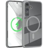 EAZY CASE Handyhülle Transparente Hülle mit MagSafe Galaxy S25 FE 6,7 Zoll, Back Cover Slimcover mit Displayschutz, Magsafefunktion, Bumper-Hülle