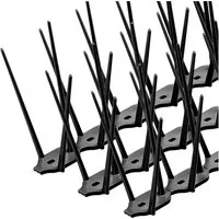 KONZEPT Taubenspikes Taubenabwehr für Balkon, Garten, Terasse - Vogelschreck 3-reihig, Set, 12-St., für Balkon, Fensterbank, Dachbalken - Tierfreundlich, 12 stk. x 33 cm