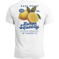 Neverless Print-Shirt Herren T-Shirt Backprint Easy Peasy Lemon Squeezy Zitrusfrüchte mit Print