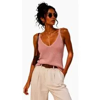 Worldclassca Stricktop Worldclassca Stricktop Ärmellos Basic Leicht Glitzer Tank Top Sommer Neue Kollektion - Stilvolle und gemütliche Sommer Mode für Damen