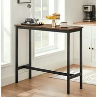 VASAGLE Bartisch Küchentisch, Küchentresen, rechteckiger Stehtisch, Metallgestell, schmal, Industrie-Design 40 x 120 x 90 cm