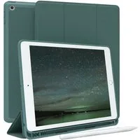 EAZY CASE Tablet-Hülle Penholder Smartcase für iPad 7. / 8. / 9. Gen. 10,2 Zoll, Etui Klapp Cover Schutzhülle Smart Case Sleep Modus Funktion Grün