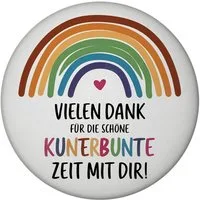 speecheese Magnet Vielen Dank für die kunterbunte Zeit Magnet mit Regenbogen