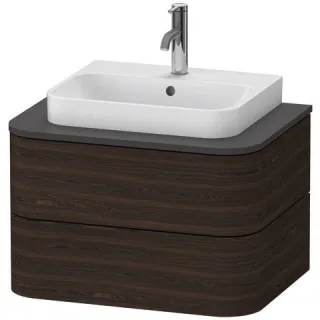 Duravit Happy D.2 Plus Konsolenwaschtischunterbau wandhängend Nussbaum gebürstet Matt 650x480x408 mm HP4960069690010