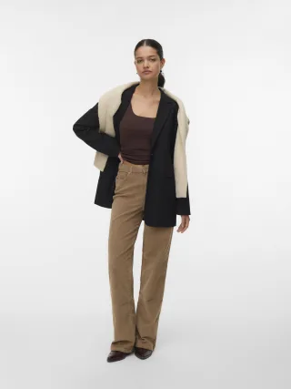 VERO MODA - VMTESSA HR WIDE CORDUROY PANTS GA NOOS Silver Mink - Gr. - 27/32