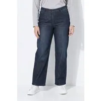 Ulla Popken Regular-fit-Jeans Jeans Mary weites Bein Stretchdenim Komfortbund
