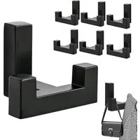 BlingBin Kleiderhaken 6 Stück Garderobenhaken aus Zinklegierung akustikpaneele Wandhaken, Geeignet zum Aufhängen von Handtüchern, Mänteln, Hüten, Taschen, Schlüsseln usw., (6er Set, 6-St., 5*4*4cm), Doppelzinken Kleiderhaken für Kleidung Mänteln Schl