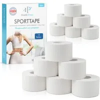 Health Press Bandage Sporttape - 12 Tape Rollen (3,8cm x 10m) weiß (12-tlg)