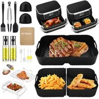 Refined Living Backform Airfryer Zubehör,Heißluftfritteuse Zubehör Set,Silikonformen,BPA-frei, (Airfryer Zubehör für Ninja Foodi AF500EU, Airfryer Set mit Ölsprüher, Heißluftfritteuse Zubehör Set 23-teilig, 100 Blatt Fettfreies BackpapierEdelstahl Ra