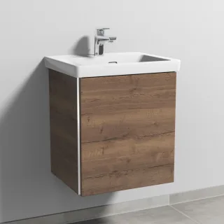 Sanipa 3way Waschtischunterbau zu Villeroy & Boch Subway 3.0 Waschtisch mit 1 Tür, Eiche-Tabak BR84550