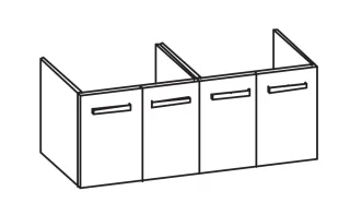 Artiqua 415 Waschtischunterschrank für Pro A 814967 Riviera Eiche quer NB, 415-WU4T-L30-7180-438 415-WU4T-L30-7180-438