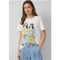 s.Oliver Kurzarmshirt T-Shirt Baumwoll-T-Shirt mit Frontprint