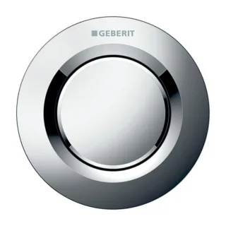 Geberit WC-Steuerung Typ 01 116040211 pneumatisch, Kunststoff, 1-Mengen-Spülung, UP-Drücker, hochglanz-verchromt