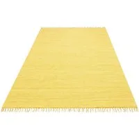 OTTO home Teppich Paul, rechteckig, Höhe: 5 mm, Wendeteppich, Uni, handgewebt, mit Fransen, reine Baumwolle, Läufer
