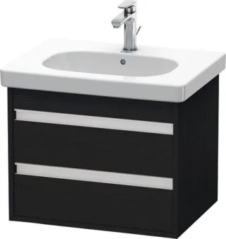 Duravit Ketho Waschtischunterbau wandhängend Eiche Schwarz Matt 600x455x480 mm - KT665001616 KT665001616